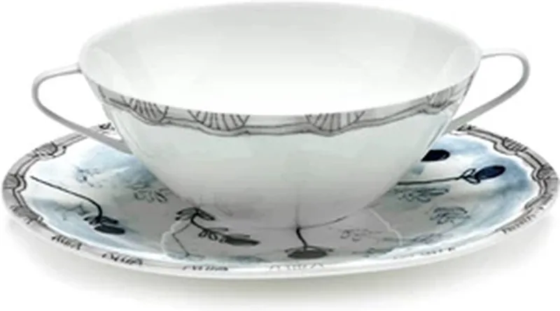 Marni Midnight Flowers Mirtillo Tea soepkop 35cl + schotel blauw by Serax in Meerkleurig – product photo