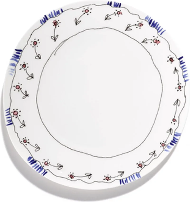 MARNI Midnightflowers - Bord L Anemone Milk 28 cm - 2 stuks van Serax in Wit – productfoto