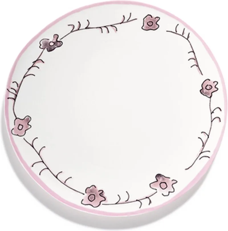 MARNI Midnightflowers - Bord L Dark Viola 28 cm - 2 stuks van Serax in Wit – productfoto