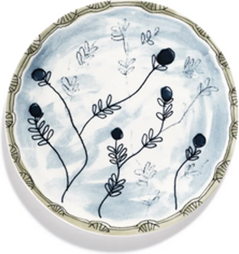 MARNI Midnightflowers - Bord S Mirtillo Tea 20 cm - 2 stuks van Serax in Wit – productfoto