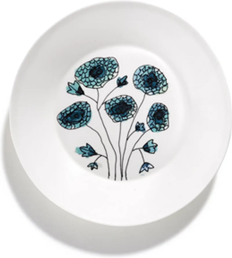 MARNI Midnightflowers - diep bord M Anemone Veniglia 22 cm - 2 stuks van Serax in Wit – productfoto
