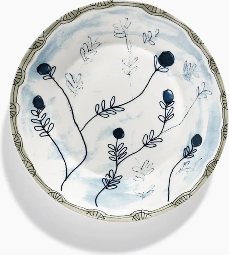 MARNI Midnightflowers - diep bord M Mitillo tea 22 cm - 2 stuks van Serax in Wit – productfoto
