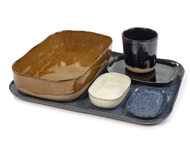Merci La Nouvelle Table - Extra Diep Bord L - Okerbruin - 4 stuks van Serax in Bruin – productfoto