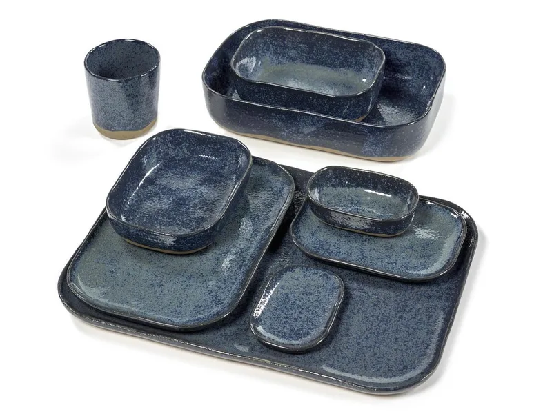 Merci La Nouvelle Table - Extra Diep Bord M - Blauw/Grijs - 8 stuks by Serax in Blauw – product photo
