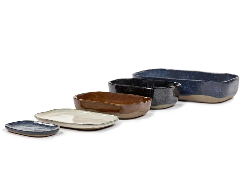 Merci La Nouvelle Table - Extra Diep Bord M - Donkerblauw - 8 stuks de Serax en Blauw – photo du produit