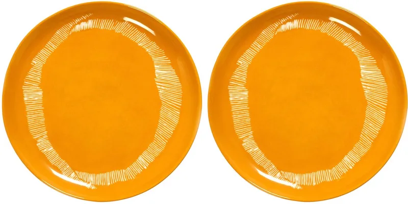 Ottolenghi Feast - Bord M - Geel/Wit - 22 Ø - 2 stuks by Serax in Geel – product photo