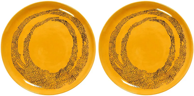 Ottolenghi Feast - Bord M - Geel/Zwart - 22 Ø - 2 stuks by Serax in Geel – product photo