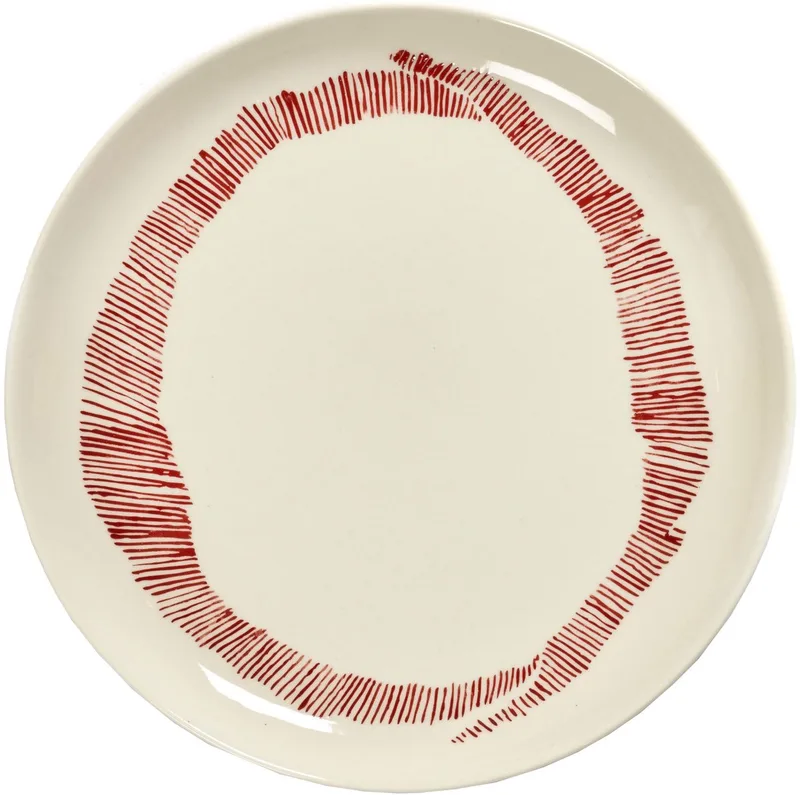 Ottolenghi Feast - Bord M - Wit/Rood - 22 Ø - 2 stuks by Serax in Wit – product photo