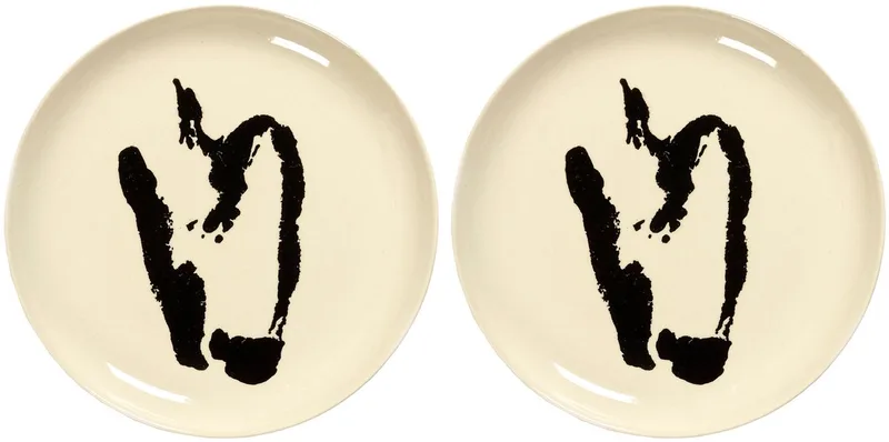 Ottolenghi Feast - Bord M - Wit/Zwart - 22 Ø - 2 stuks by Serax in Wit – product photo