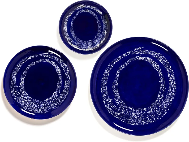 Ottolenghi Feast - Bord S - Donkerblauw/Wit - 19 Ø - 2 stuks van Serax in Blauw – productfoto