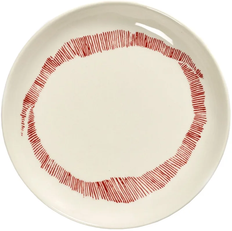 Ottolenghi Feast - Bord XS - Wit/Rood - 16 Ø - 4 stuks van Serax in Wit – productfoto