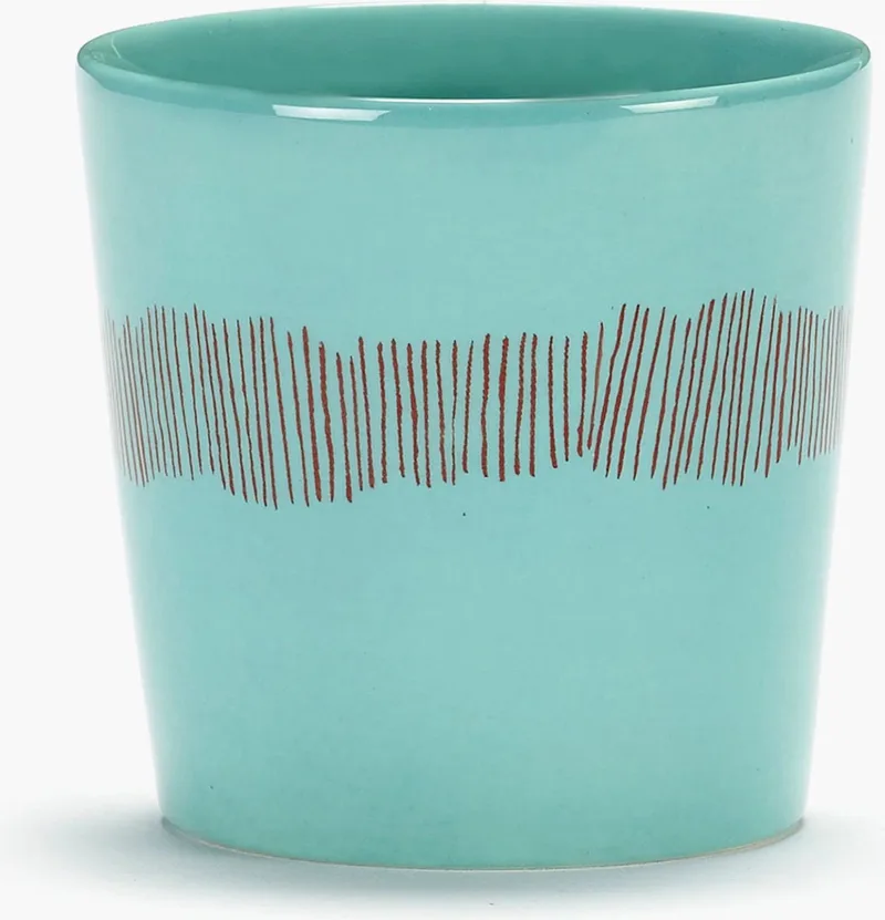 Ottolenghi Feast - Koffiekop - Azurblauw/Rood - 7 Ø - 4 stuks von Serax in Blauw – Produktfoto