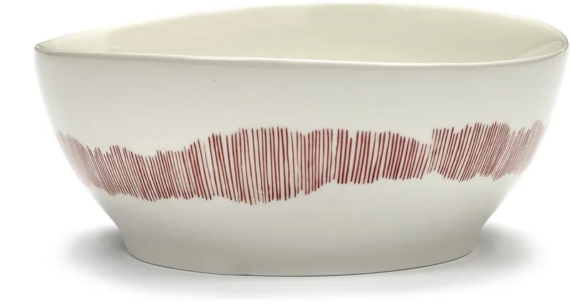 Ottolenghi Feast - Kom L - Wit/Rood - 18 Ø - 4 stuks von Serax in Wit – Produktfoto