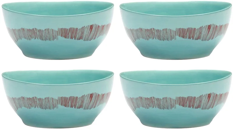 Ottolenghi Feast - Kom S - Azurblauw/Rood - 16 Ø - 4 stuks von Serax in Blauw – Produktfoto