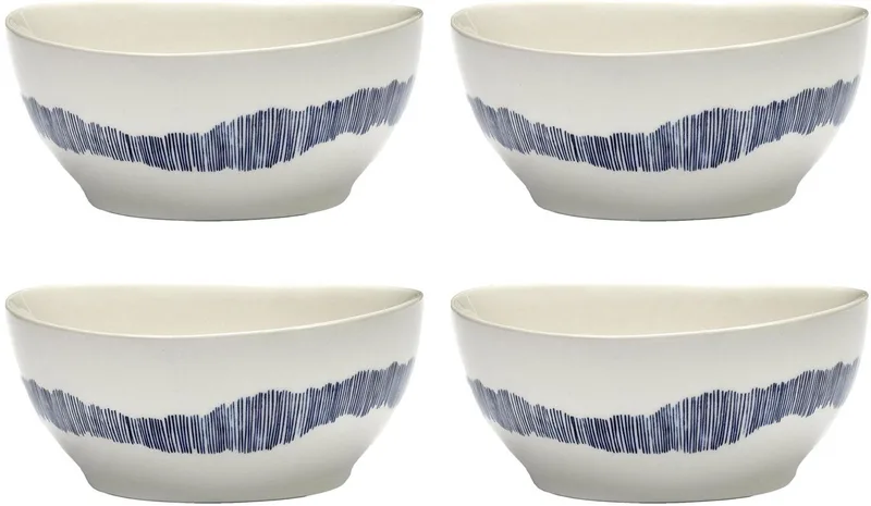 Ottolenghi Feast - Kom S - Wit/Blauw - 16 Ø - 4 stuks von Serax in Wit – Produktfoto