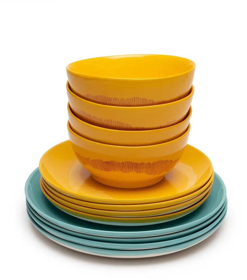 Ottolenghi Feast - Serviesset - Geel/Azurblauw - 12 stuks by Serax in Yellow – product photo