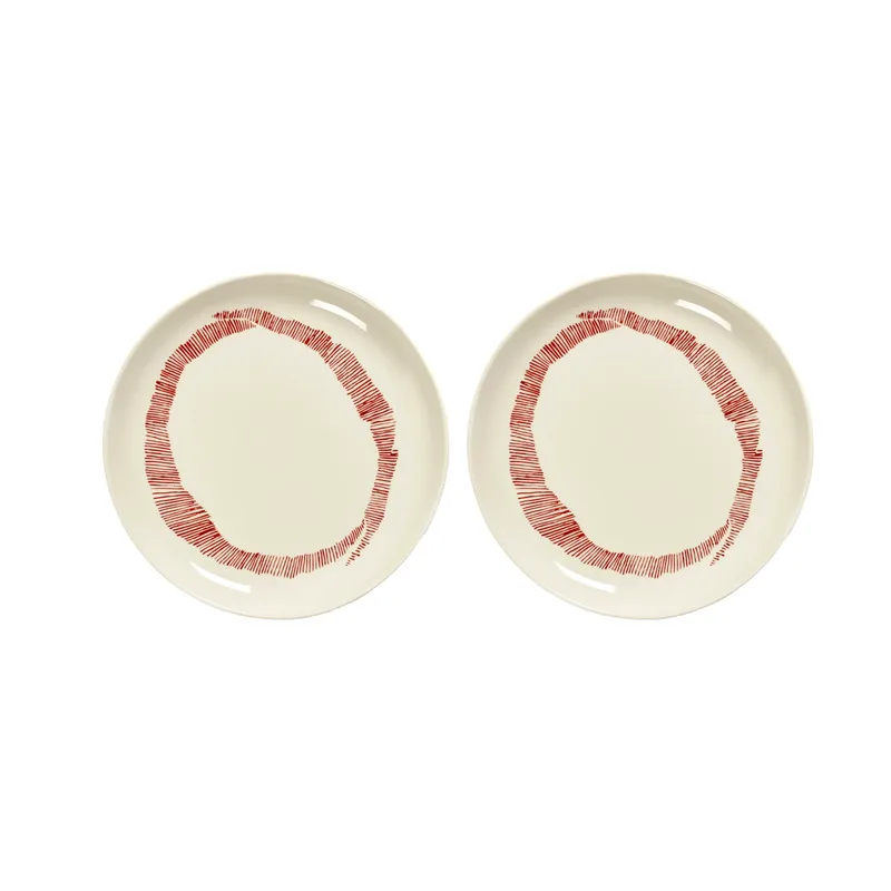 Ottolenghi Feast Teller S Ø19 cm 2er Pack White stripes-red by Serax – product photo