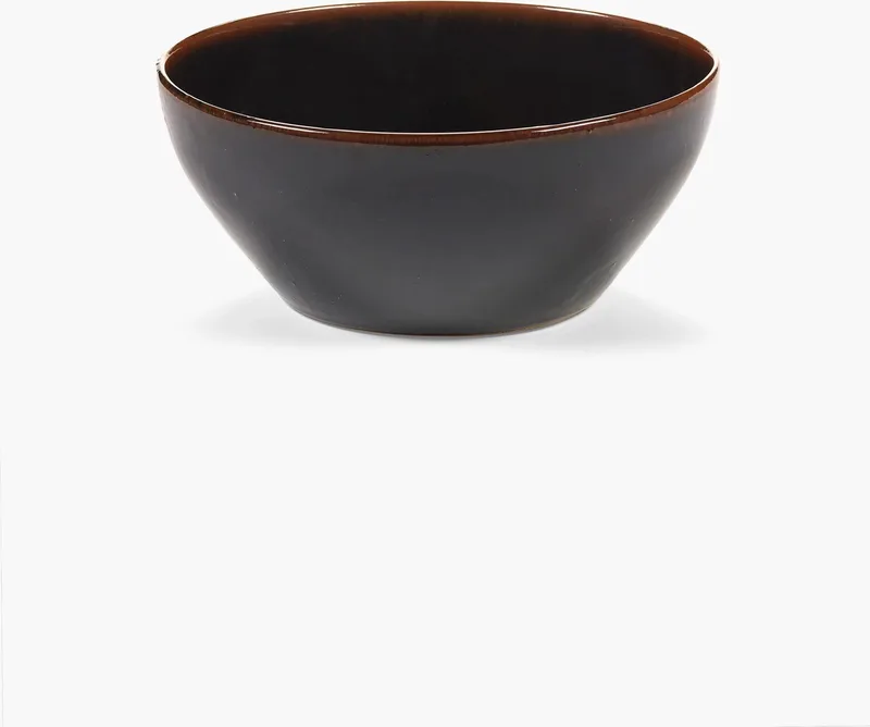 Out Of Lines By Uncharted Saladeschaal 22x25 Black Brown by Serax in Donkerbruin – product photo