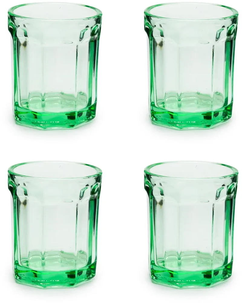 Paola Navone Fish & Fish - Glas M - 7 Ø - 22cl - 4 stuks by Serax in Groen – product photo