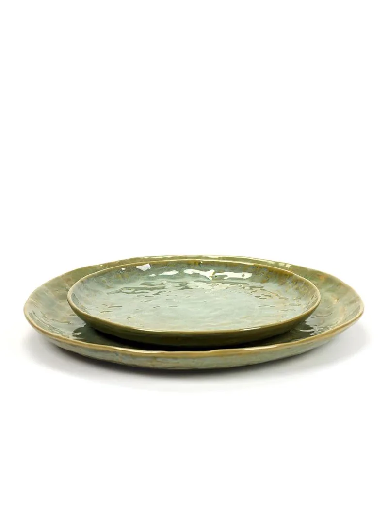 Pascale Naessens Pure - Bord L - Zeegroen - 28 Ø - 2 stuks by Serax in Groen – product photo