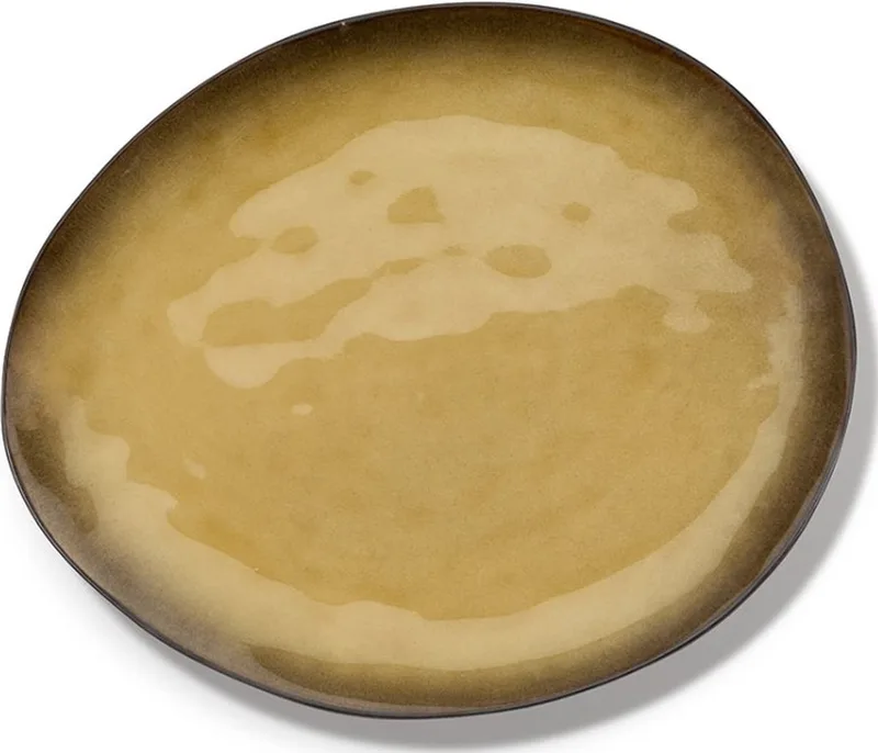 "Pascale Naessens ""Pure"" Ovaal bord LARGE 28x24 H23,5 van Serax in Groen – productfoto