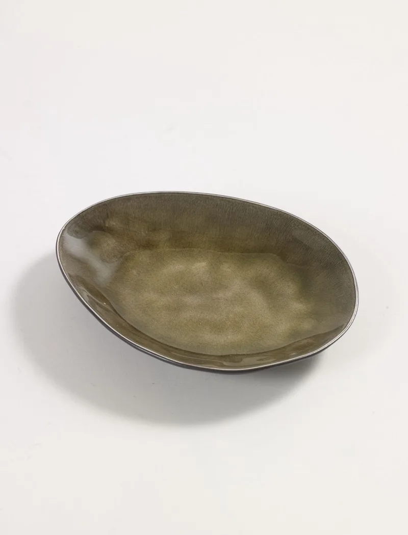 Pascale Naessens Pure - Ovaal Bord S - Groen - 4 stuks by Serax in Zwart – product photo
