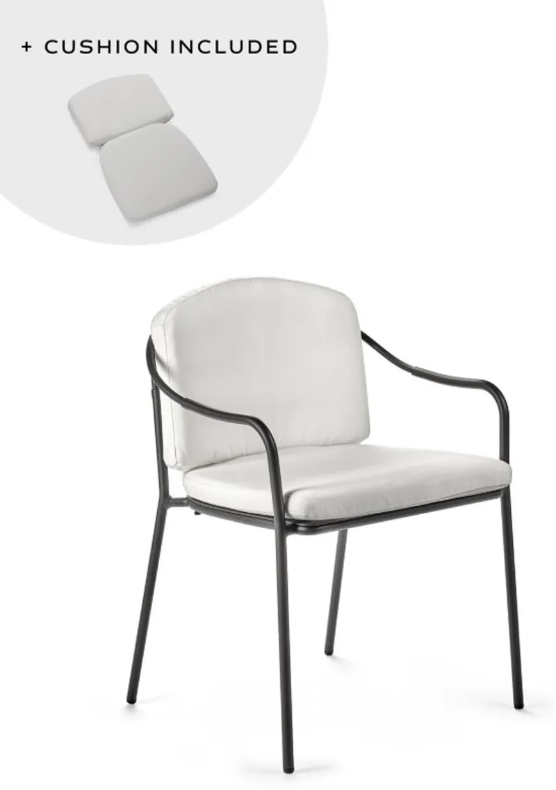 Piet Boon Stoel met armleuning Outdoor Patio (incl. kussen) by Serax in Zwart – product photo