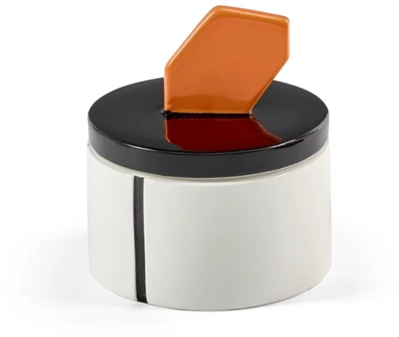 Plan C Candela 02 geurkaars D12.5cm H13cm zwart / oranje von Serax in Mehrfarbig – Produktfoto