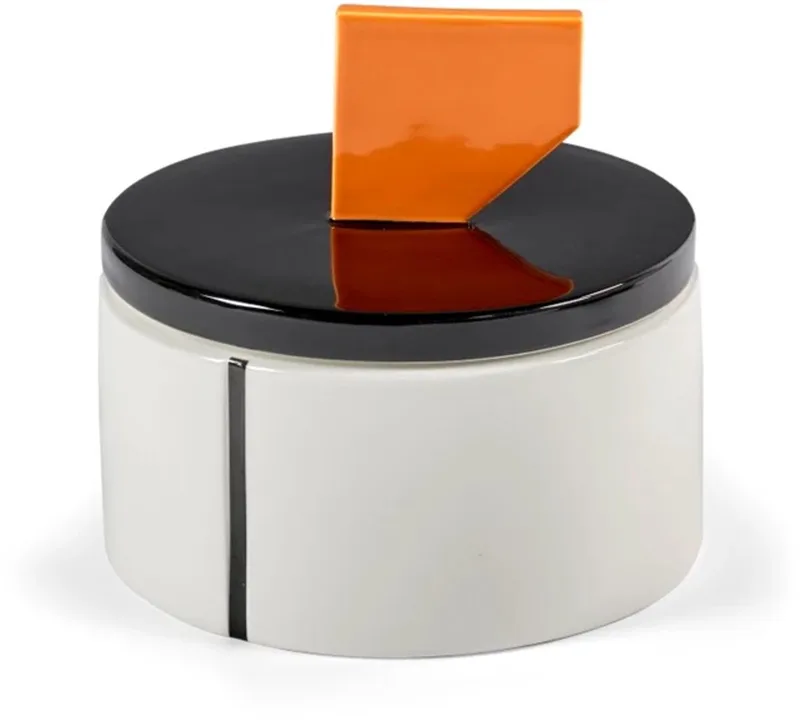 Plan C Candela 02 geurkaars D17cm H16cm zwart / oranje från Serax i Flerfärgad – produktbild