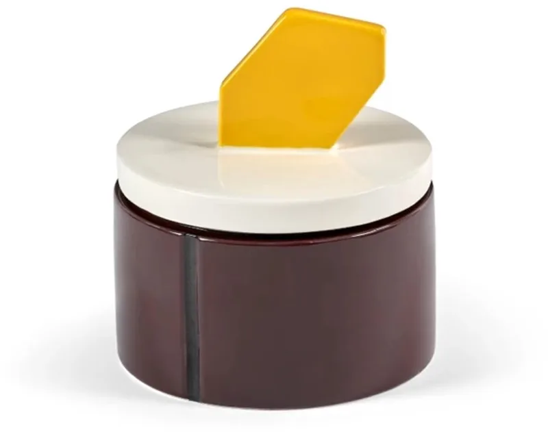 Plan C Candela 03 geurkaars D12.5cm H13cm burgundy / geel från Serax i Flerfärgad – produktbild