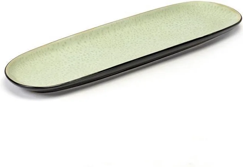 Pure by Pascale Naessens Bord - Lang - 35,5cm x 12cm - Green Speckle by Serax in Groen – product photo
