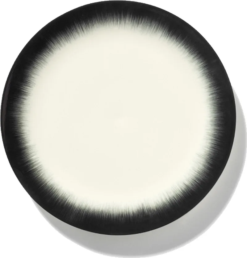 Serax-Dé Tableware by Ann Demeulemeester - Dinerbord Variatie 4 - Ø28 - 2 stuks by Serax in Off-white / Black – product photo