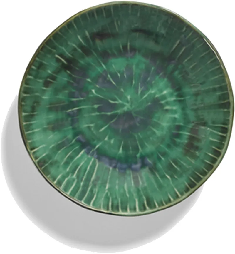 SERAX-Pascale Naessens-Verde Lanza - Diepbord Pastabord Ø 22 cm H5.5cm - (set van 2) van Serax in Groen – productfoto