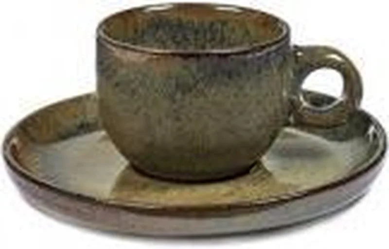 Sergio Herman Surface - Espressokop + Schotel - Indi - 13 Ø - 4 stuks från Serax i Grijs – produktbild