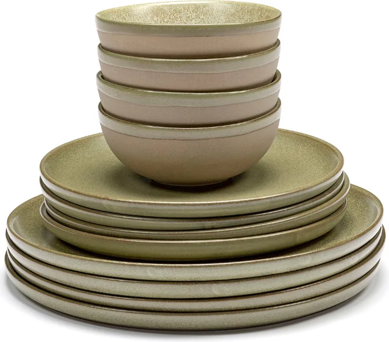 Sergio Herman Surface Serviesset Camo Green (13 delig) 4 personen by Serax in Groen – product photo
