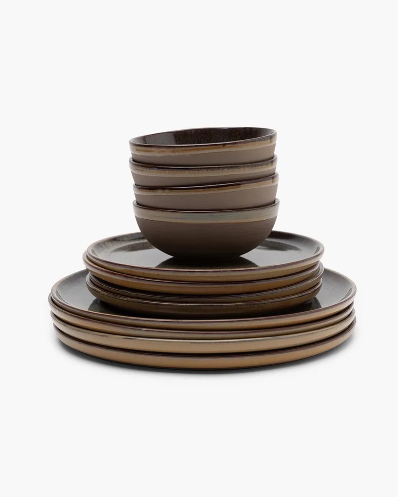 Sergio Herman Surface - Serviesset - Indi Grijs - 24 Ø - 12 stuks by Serax in Bruin – product photo