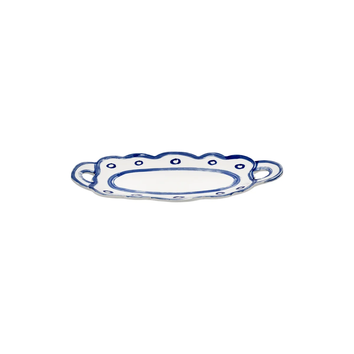 Servierplatte Delia - Blau - emaillierter Sandstein - Designer Annebet Philps de Serax – photo du produit