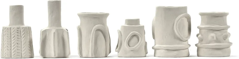 set van 6 Vaasjes Molly aardewerk Ø 6,5x11cm Marie Michielssen från Serax i Beige – produktbild