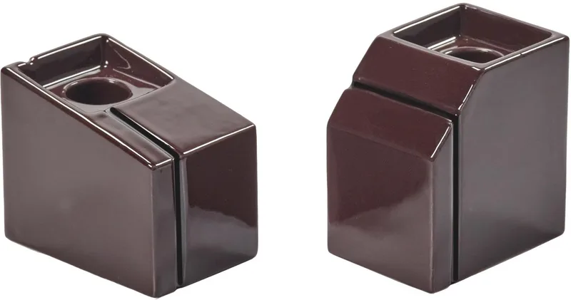 Silos Kandelaar Set Van 2 Burgundy by Serax in Bruin – product photo