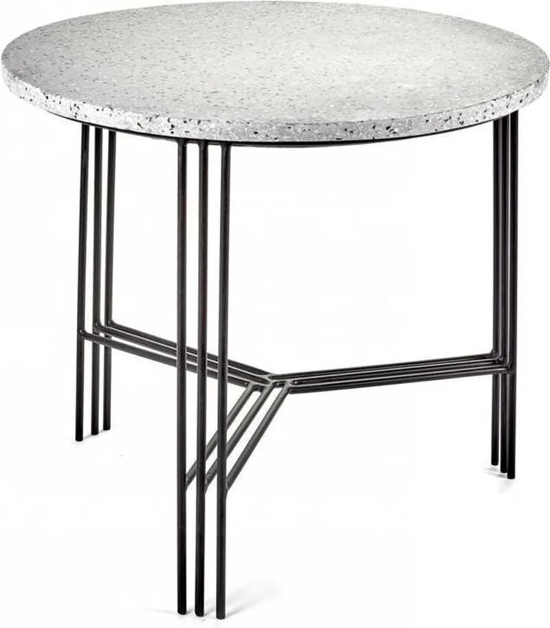 Terrazzo bijzettafel black/grey D50 H45cm by Serax in Zwart – product photo