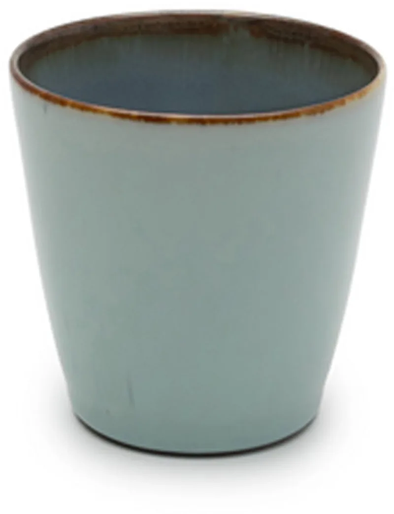 Terres de Rêves Beker conisch S - Ø7 x H7,5 - Light Blue/Smokey Blue - 8 stuks by Serax in Light Blue / Smokey Blue – product photo