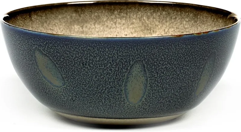 Terres de Rêves Bowl M - Ø13,7 x H6 - Misty Grey / Dark Blue - 4 stuks by Serax in Misty Grey / Dark Blue – product photo