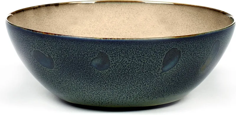 Terres de Rêves Bowl XL - Ø18,4 x H7,1 - Misty Grey / Dark Blue - 2 stuks by Serax in Misty Grey / Dark Blue – product photo