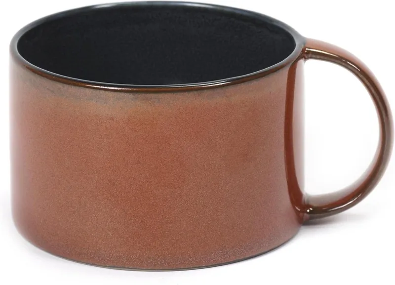 Terres de Rêves by Anita Le Grelle Koffiekop - Ø8xH5,1 cm - Dark blue/Rust by Serax in Rust – product photo