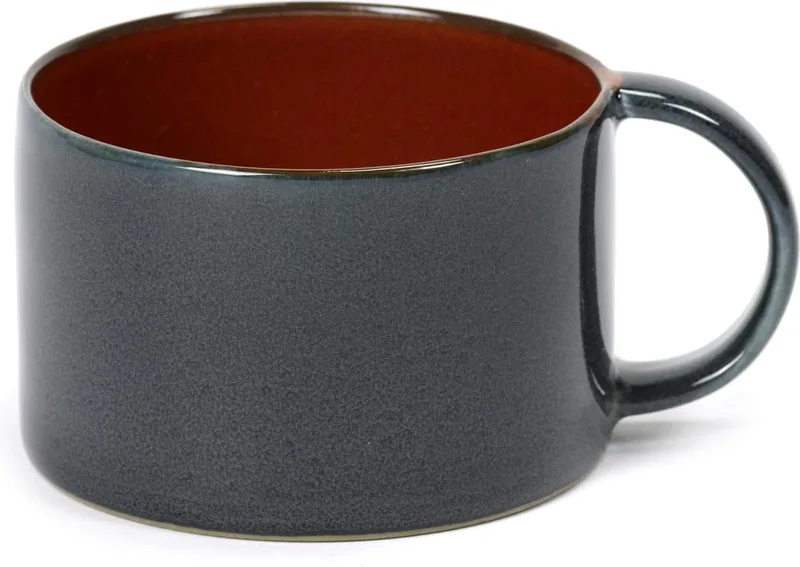 Terres de Rêves by Anita Le Grelle Koffiekop - Ø8xH5,1 cm - Rust/Dark blue by Serax in Dark blue – product photo