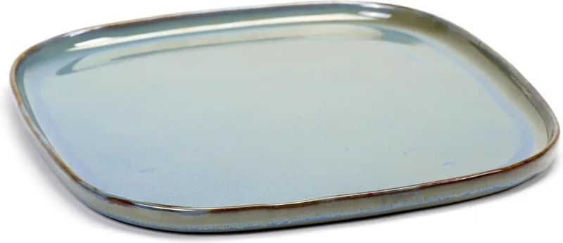 Terres de Rêves by Anita Le Grelle Vierkant Bord - L - 25,4x25,4x1,5 cm by Serax in Smokey blue – product photo