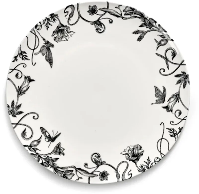 Tomorrowland Unity Floral Fantasy plat bord D21cm zwart / wit de Serax en . – photo du produit