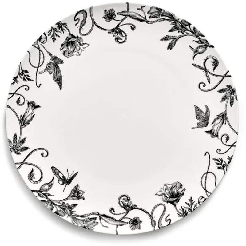 Tomorrowland Unity Floral Fantasy plat bord D27cm / wit de Serax en Zwart – photo du produit