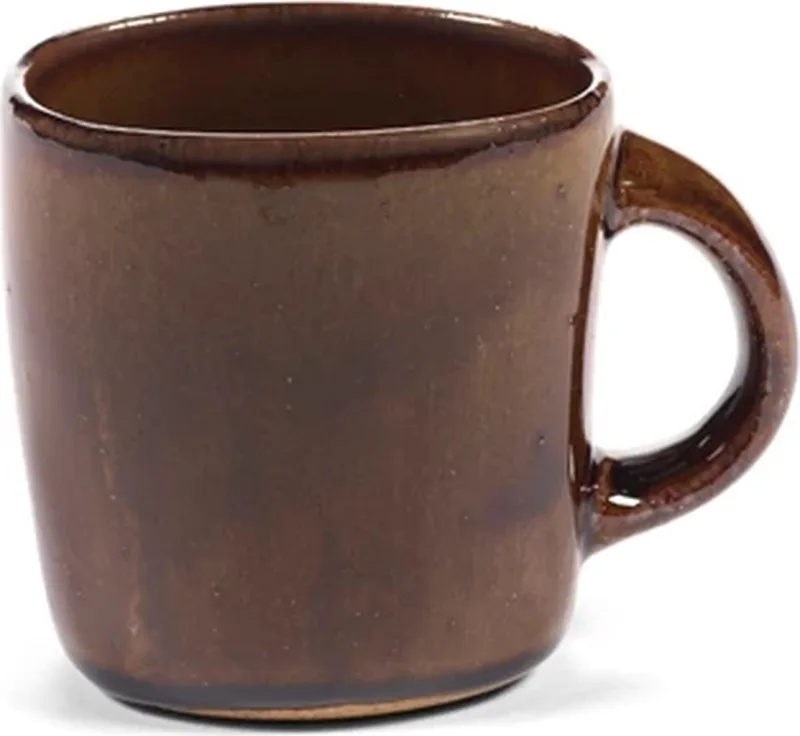 Uncharted Out of Lines beker met oor 30cl ocher by Serax in Bruin – product photo