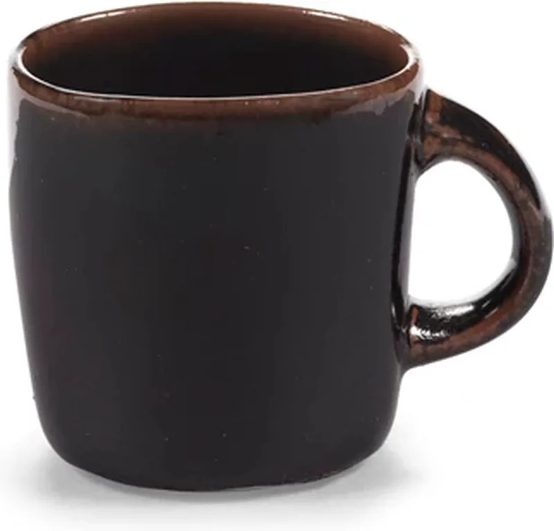 Uncharted Out of Lines beker met oor 30cl zwart by Serax in Bruin – product photo